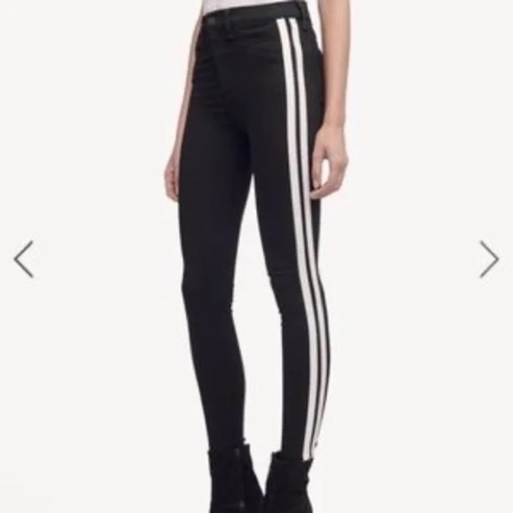 NWOT Tag & Bone white contrast moto skinny jeans